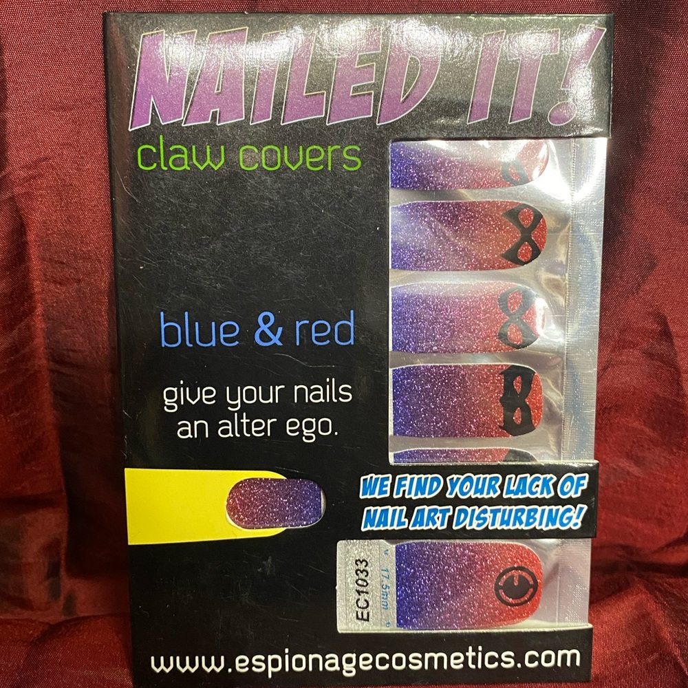 Espionage Cosmetics Nail Wraps “blue and red”